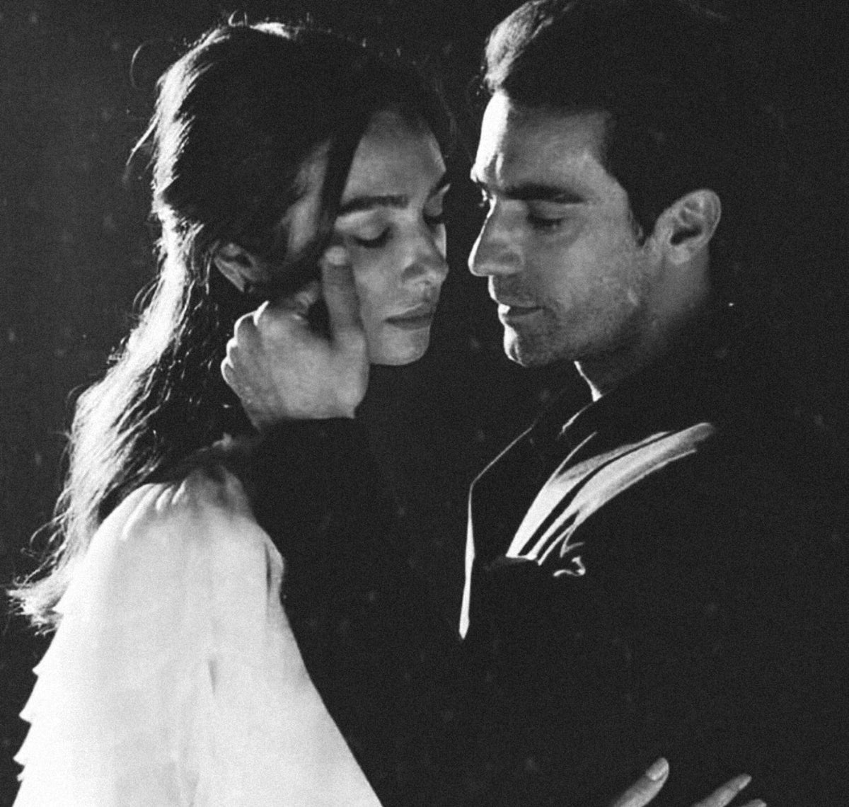 What If My Brother Is Too Perfect? A romantic moment between a couple in a black and white image.