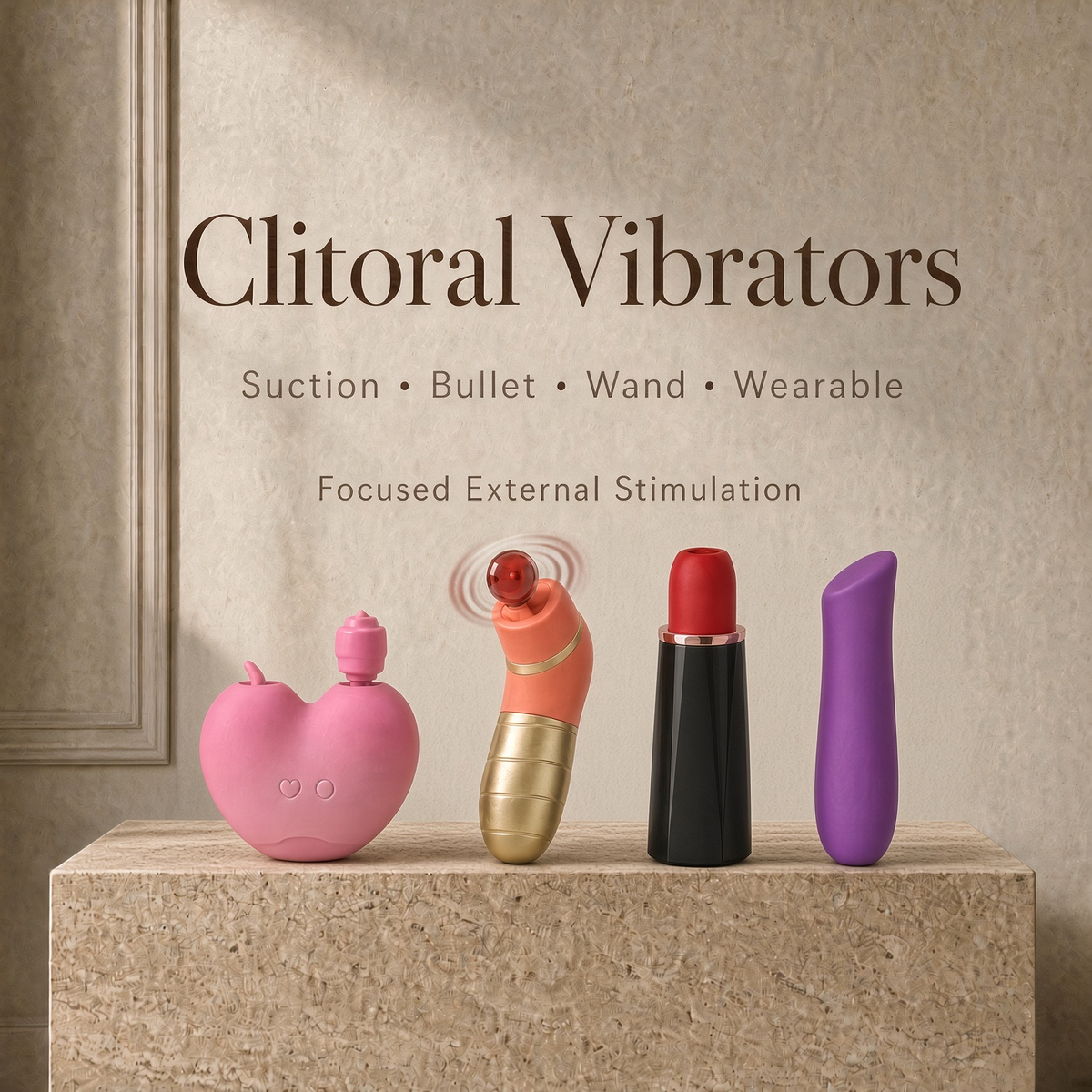 Clitoral Vibrators collection cover featuring multiple external stimulation styles