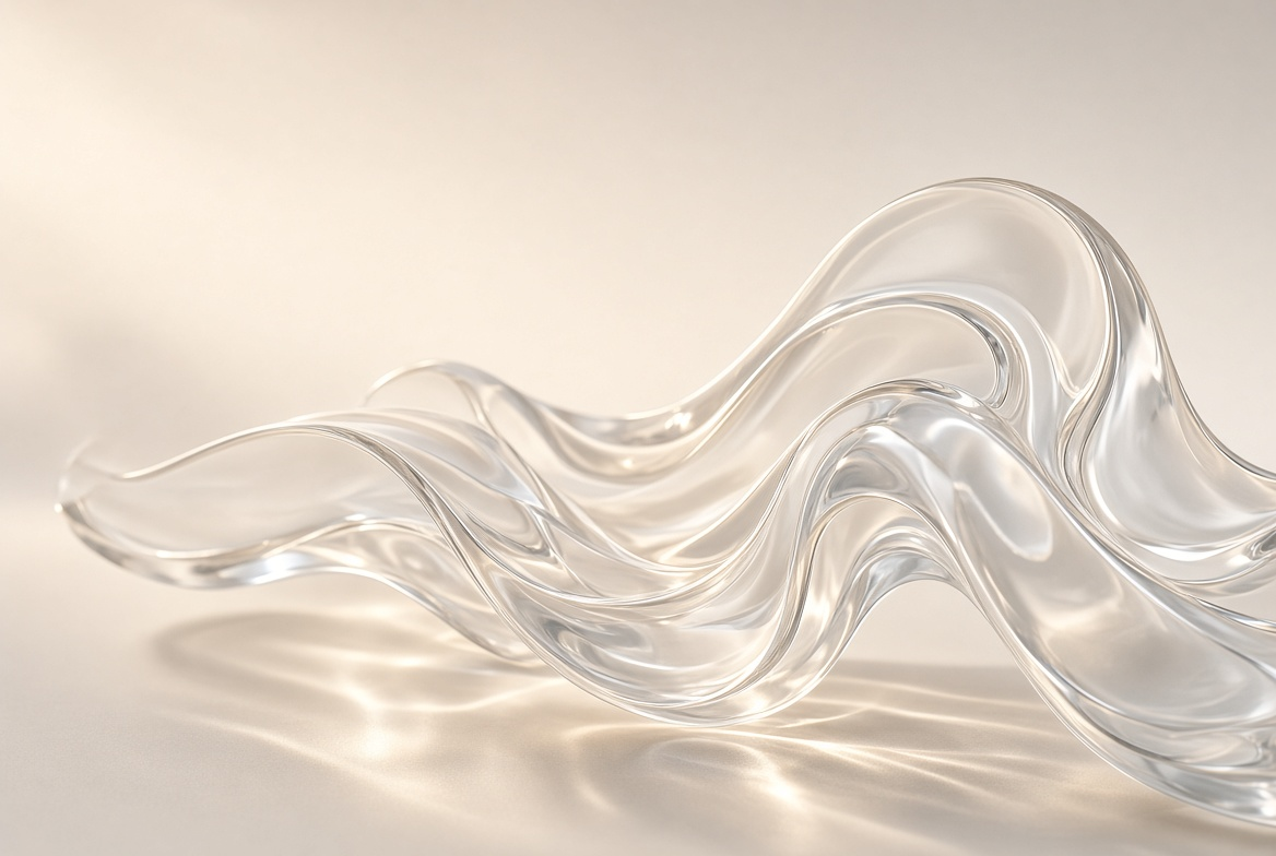 Abstract transparent glass curves for Glass Dildos collection