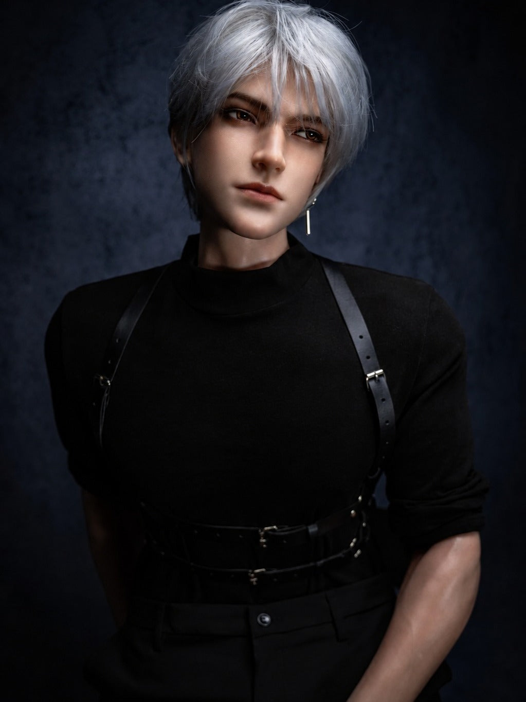 185cm Caucasian Silver-Haired Male Sex Doll with Gothic Style