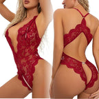 Plus Size Open-Crotch Lace Bodysuit – Backless Teddy Lingerie