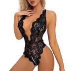 Plus Size Open-Crotch Lace Bodysuit – Backless Teddy Lingerie