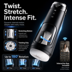 AI app-controlled male masturbator with auto twist thrust and vibration