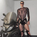 Men's Sexy Open-Crotch Fishnet Bodysuit