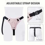 Harness detail of side buckles and rear center support strap