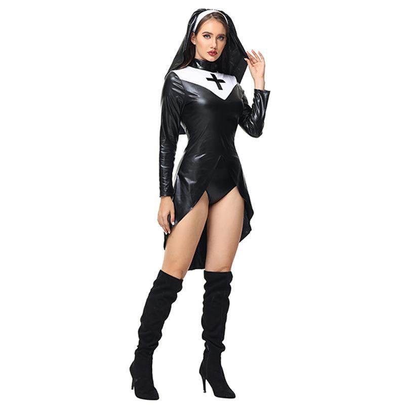 Women’s Sexy Nun Costume – Halloween Cosplay Lingerie Outfit