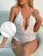 Plus Size Open-Crotch Lace Bodysuit – Backless Teddy Lingerie