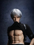 185cm Caucasian Silver-Haired Male Sex Doll with Gothic Style
