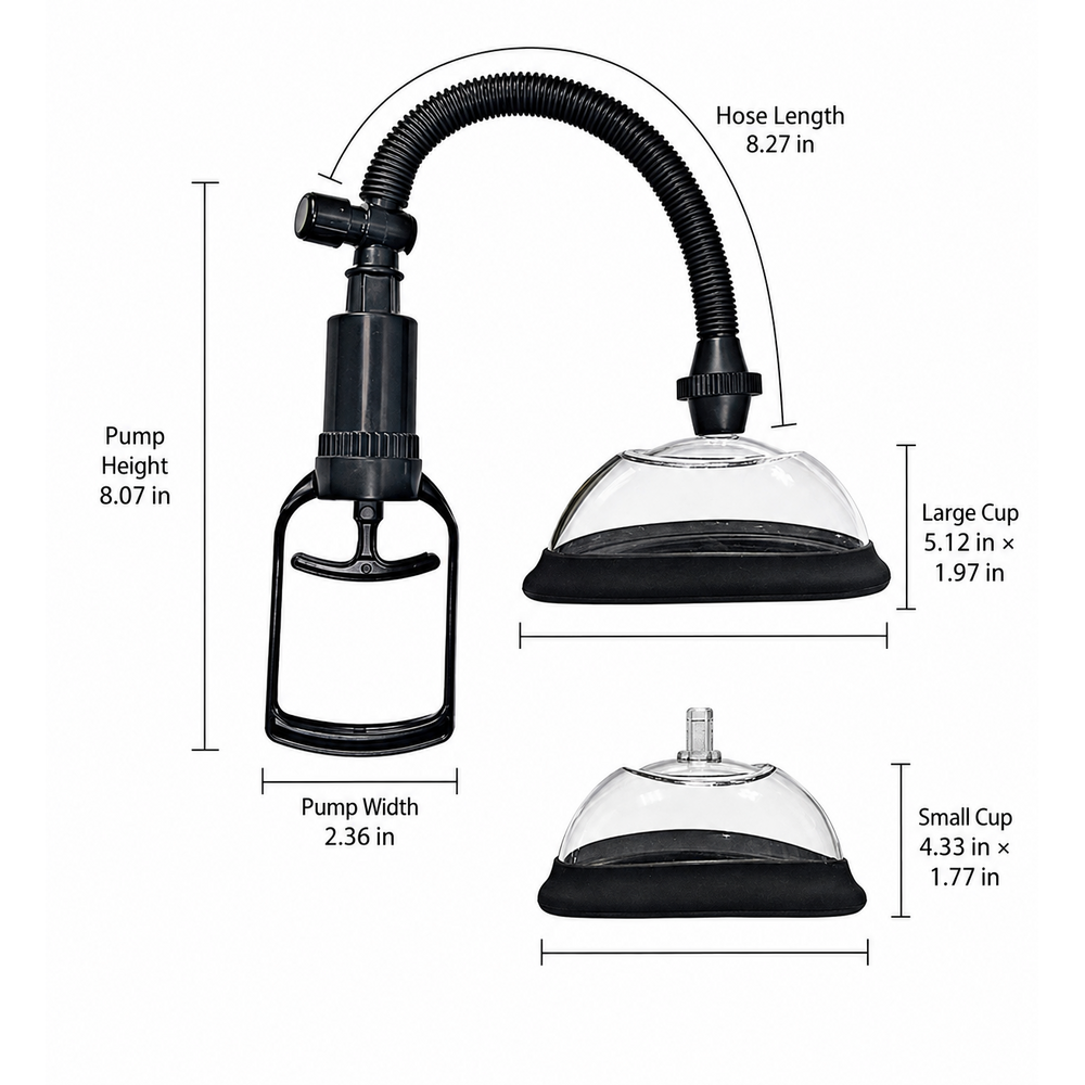 Vulva pump set dimensions in inches