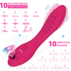 Sucking Vibrator - Dual-Motor Heated Massage Wand