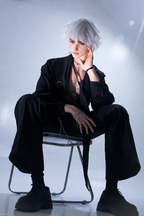 190cm Silver-Haired Anime Goth Male Silicone Sex Doll