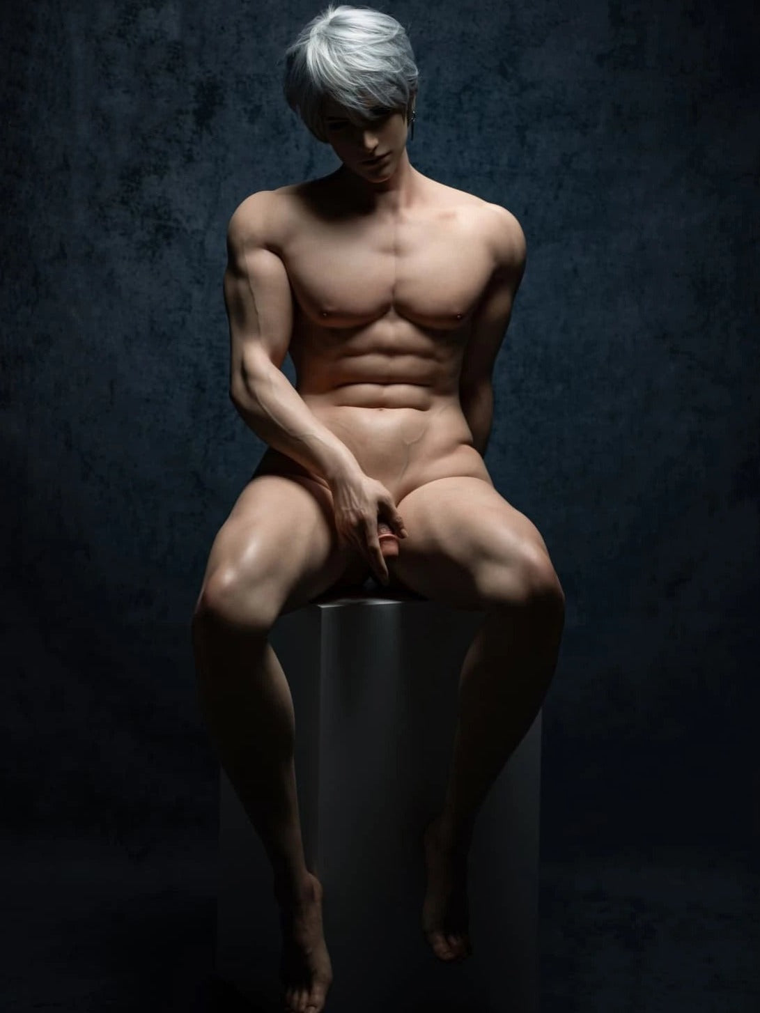 185cm Caucasian Silver-Haired Male Sex Doll with Gothic Style