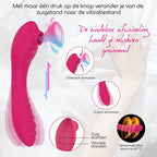 The pleasure is doubled by using both sucking and vibration-Sucking Vibrator - Dual-Motor Heated Massage Wand