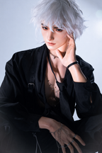 190cm Silver-Haired Anime Goth Male Silicone Sex Doll