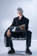 190cm Silver-Haired Anime Goth Male Silicone Sex Doll
