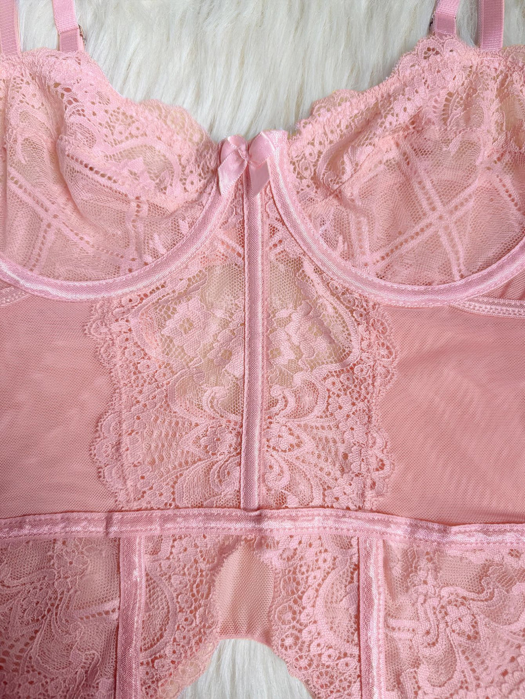 Women's Sexy Flora Lace Lingerie - pink Lingerie details