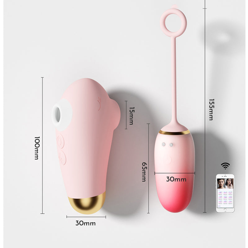 Product Dimensions-Clitoral Suction Vibrator with Remote Wearable Egg Vibrator