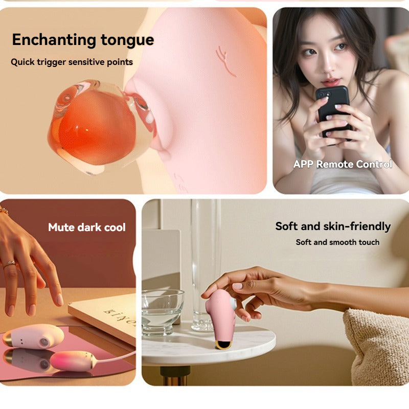 Built-in brush for clitoral stimulation, app remote control, silent operation, and safe, skin-friendly materials- Clitoral Suction Vibrator with Remote Wearable Egg Vibrator