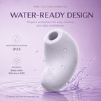 Compact suction vibrator showing 6000 RPM, quiet motor, and 10 stimulation modes