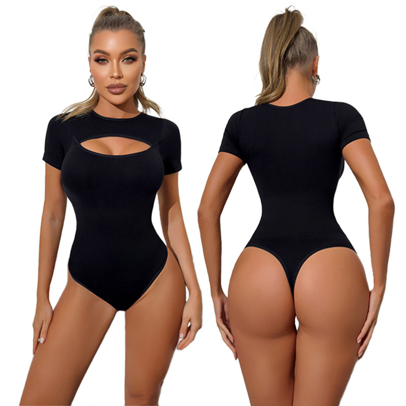 Women’s Sexy Short-Sleeve Bodysuit – Bodycon Lingerie One-Piece