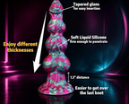 XL Silicone Fantasy Knot 8.5 inch Dildo with 3 Knots  for Anal Use