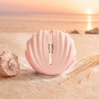 Pink Shell Nipple Clamps in shell design on beach background