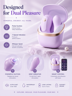 Detachable Suction app Vibrator with portable charging case, designed for dual pleasure and powerful suction.