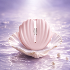 Waterproof Pink Shell Nipple Clamps displayed in a seashell