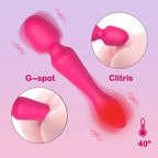 Both heads vibrate-Insertable Wand Vibrator with Dual Motors