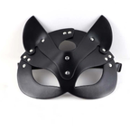 Leather Fox Mask for Women - Adjustable fit for roleplay and fetish foreplay gear.