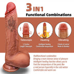 It combines insertion, heating, and remote control functions into one device-8.5″ Realistic Remote Control Thrusting Dildo