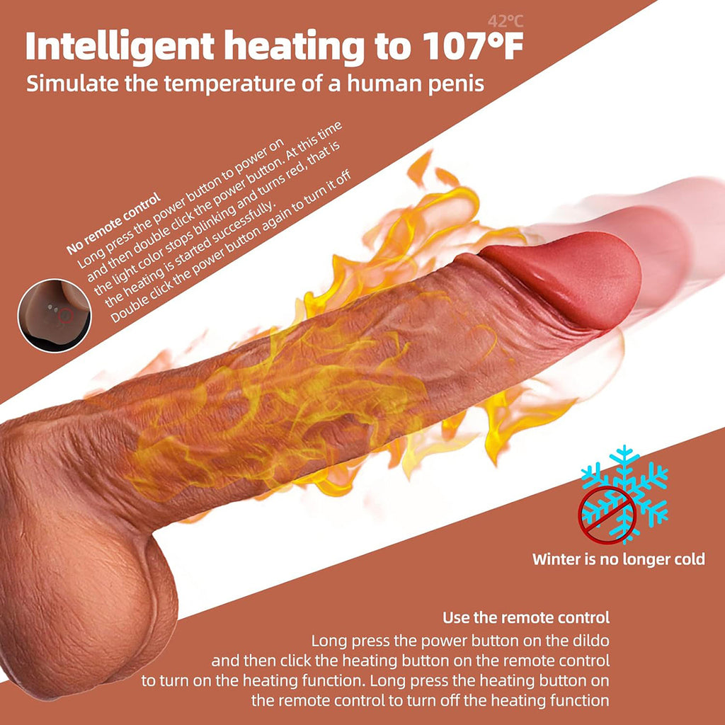 Heating function-8.5″ Realistic Remote Control Thrusting Dildo