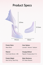 Mermaid Flapping Vibrator product specifications, including size and features, with a playful mermaid tail design.