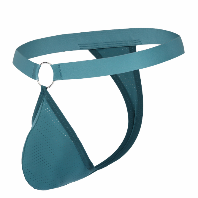Men’s Low-Rise Mesh Thong -Peacock Blue