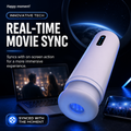 AI heated telescopic male masturbator with app control and digital display