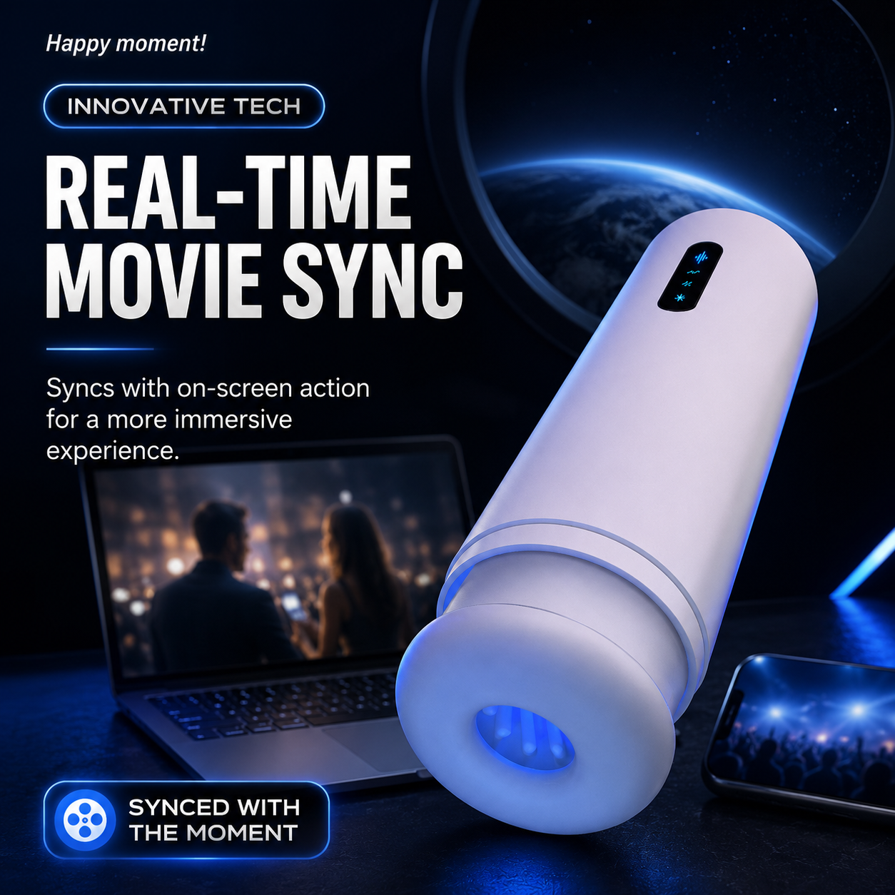 AI heated telescopic male masturbator with app control and digital display