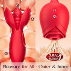 Rose Toy App Couple Vibrator showcasing detachable design and suction features for enhanced pleasure.