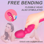 The head can be used for massage and relaxation-Insertable Wand Vibrator with Dual Motors