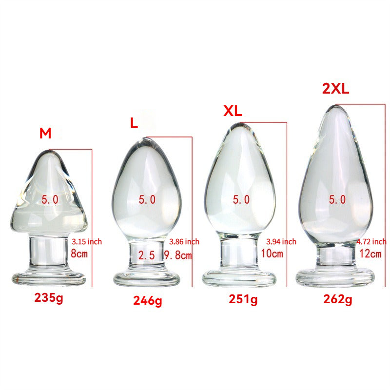 Giant Head Glass Anal Plug for Anal Training  Dilation for men:size XXL detail