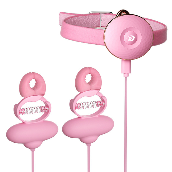 Remote-Controlled Vibrating Nipple Clamps Set –Neck Collar