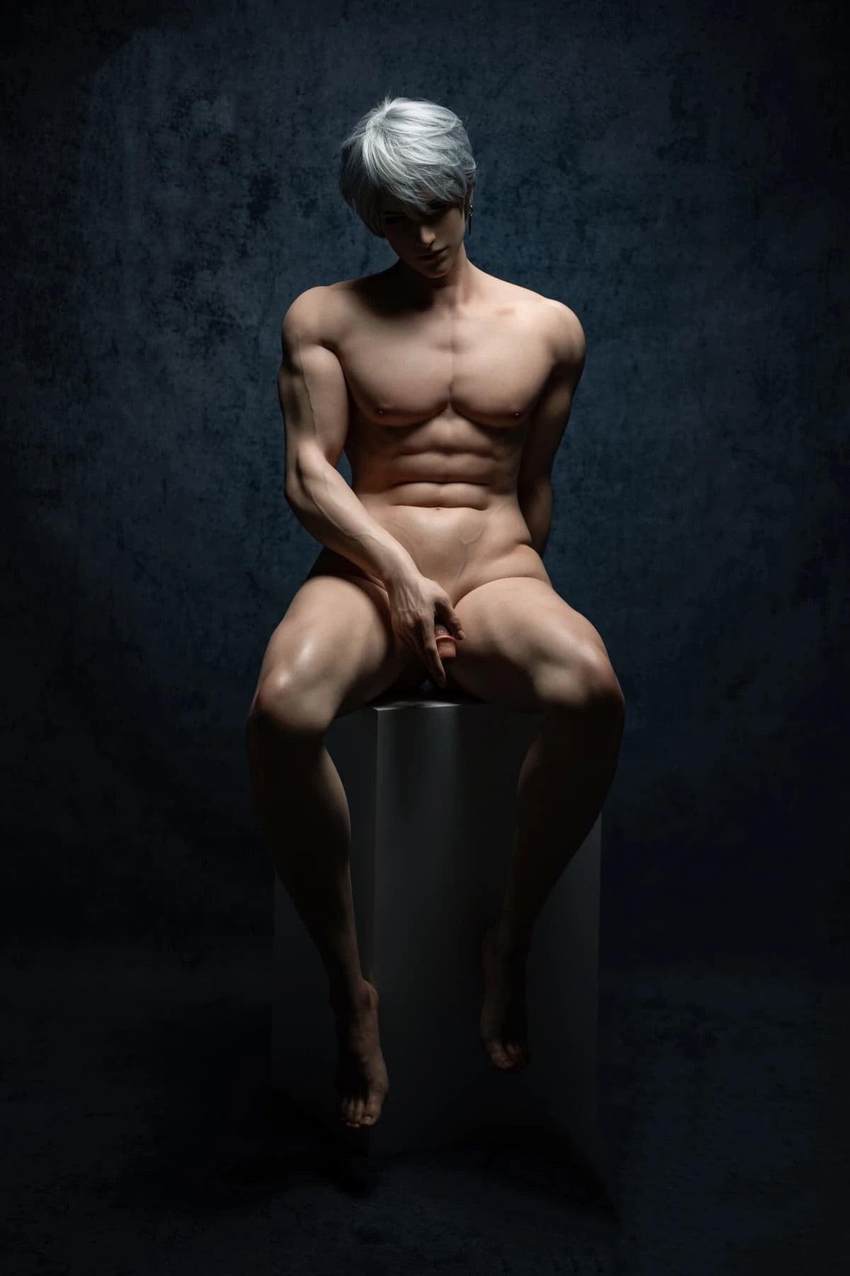 185cm Caucasian Silver-Haired Male Sex Doll with Gothic Style