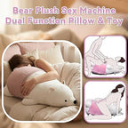 Plush Bear Pillow Automatic Thrusting Dildo featuring a dual-function sex machine and cozy pillow design.
