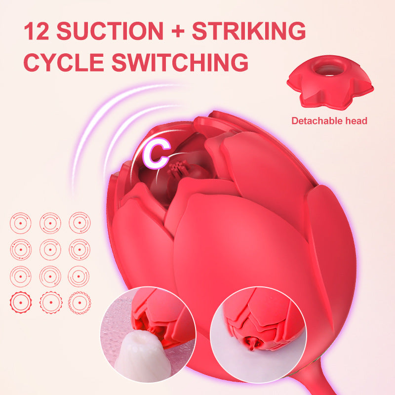 G-spot vibrator rose-shaped : Stimulates the G-spot and clitoris with suction