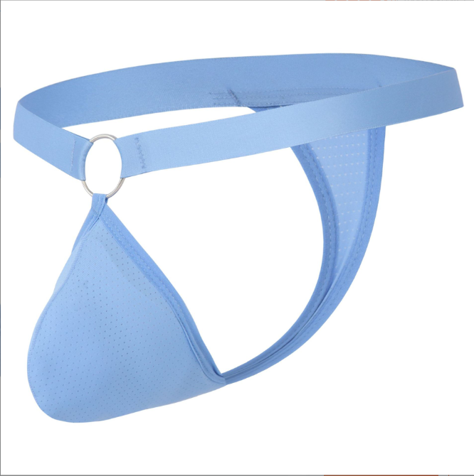 Men’s Low-Rise Mesh Thong -blue