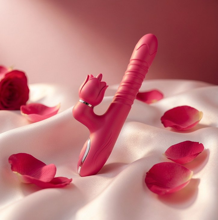 Double headed dildo: Rabbit-shaped  12 vibraton Tongue-licking,