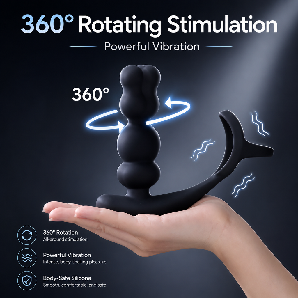 360° Rotating Prostate Massager & Vibrating Anal Plug