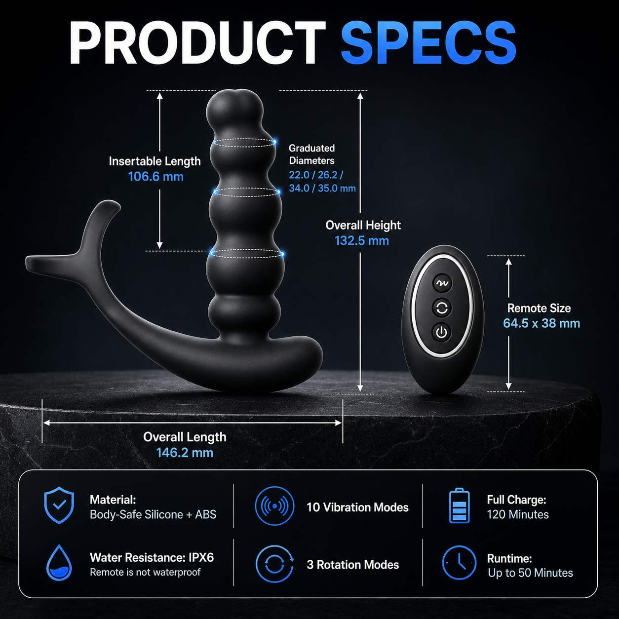 360° Rotating Prostate Massager & Vibrating Anal Plug