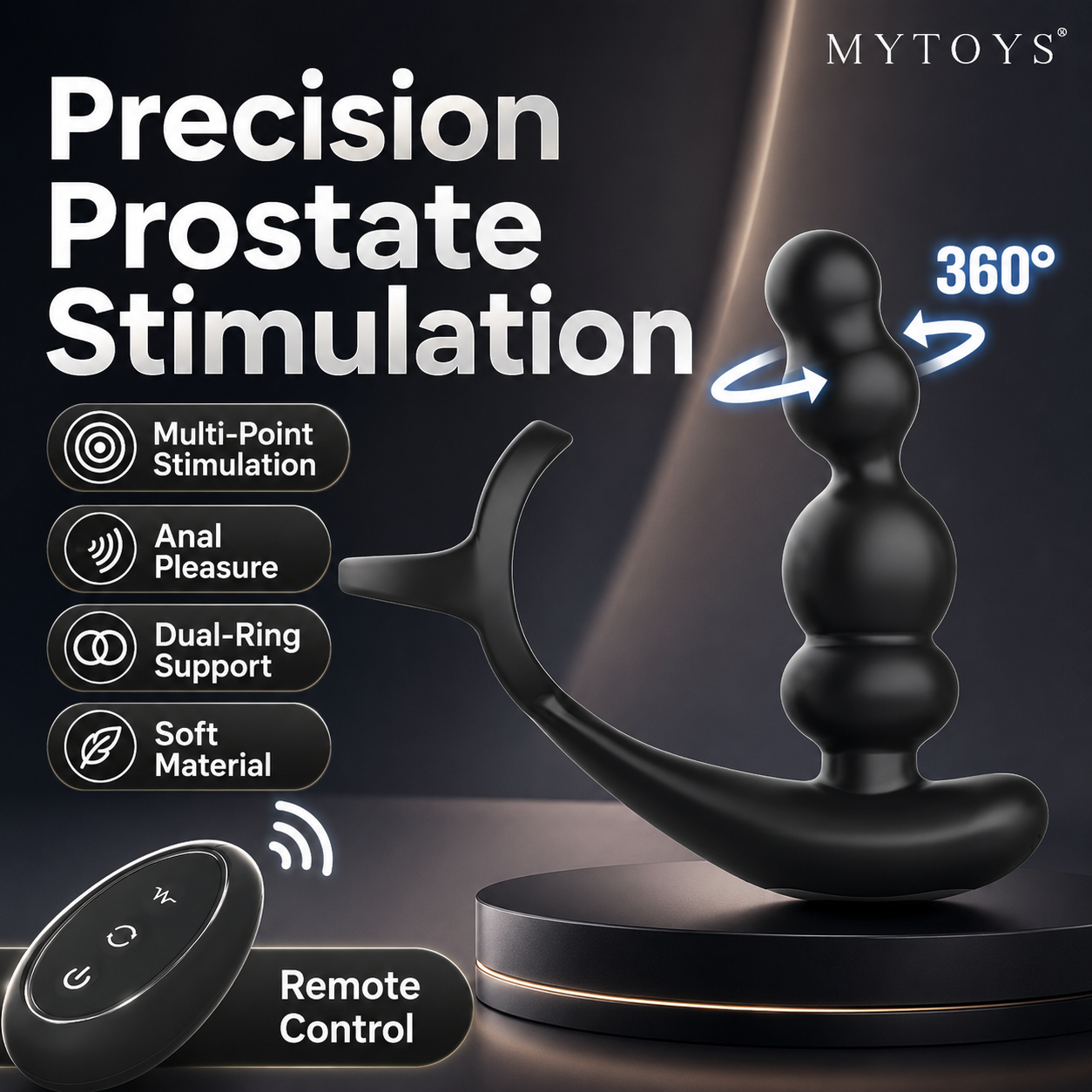360° Rotating Prostate Massager & Vibrating Anal Plug