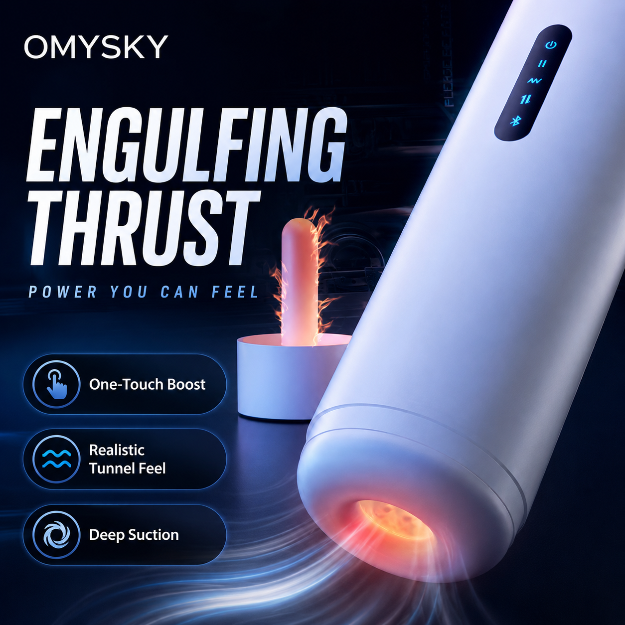 Rechargeable male masturbator with USB-C charging and waterproof cleaning design