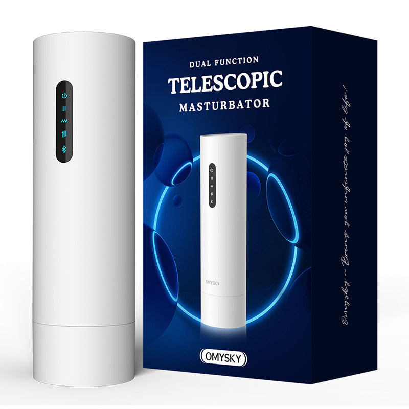 Discreet automatic male masturbator designed for private bedroom use and storage